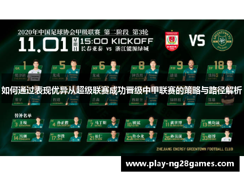 如何通过表现优异从超级联赛成功晋级中甲联赛的策略与路径解析